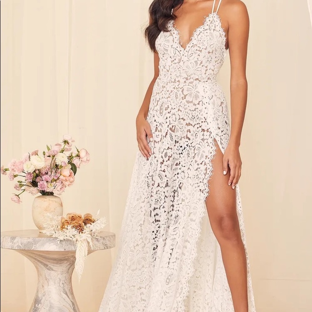 Womens new lace backless maxi dress size 2x